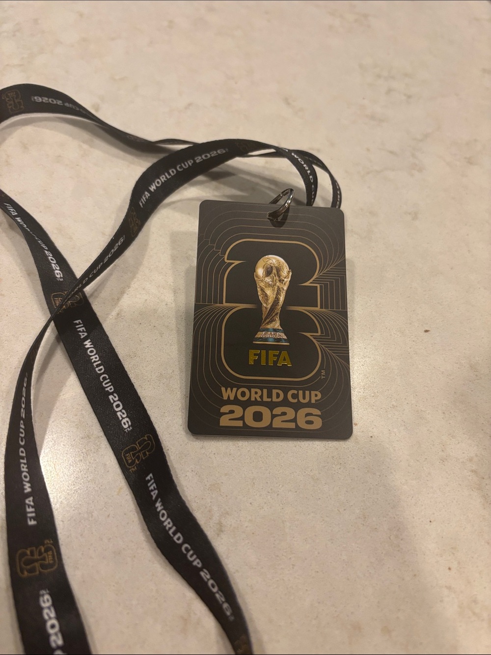 FIFA World Cup 2026 Badge Lanyard - Black & Gold
